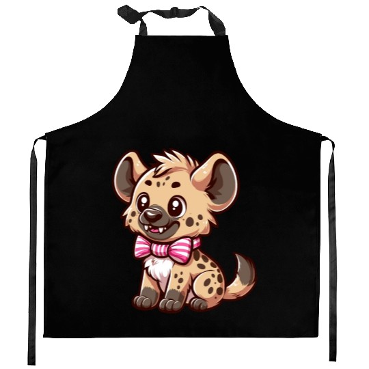 Playful Hyena Cartoon Kitchen Aprons
