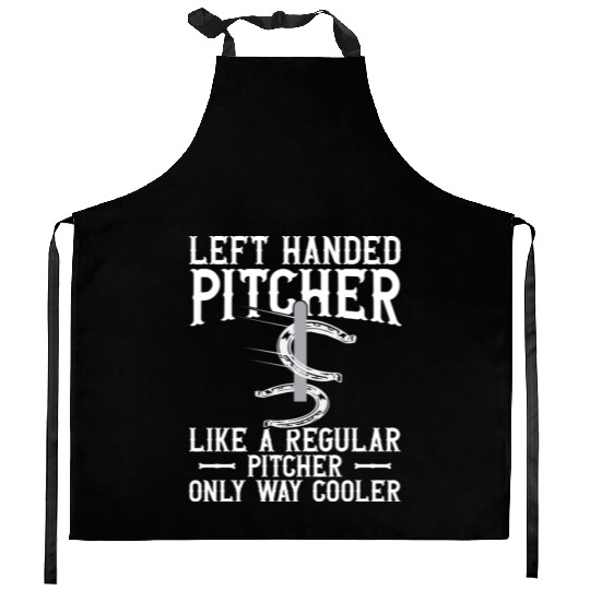 Left Hander Pitcher Horseshoe Pitching Kitchen Aprons
