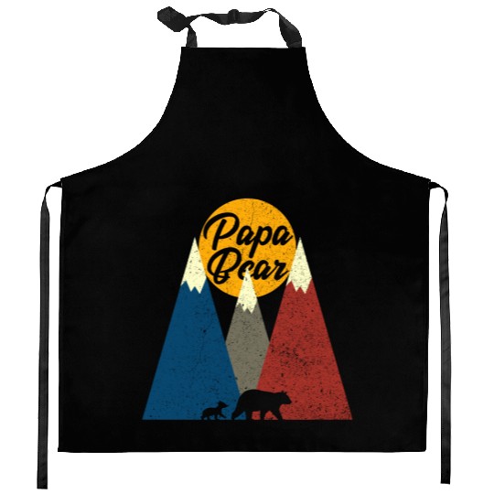 Papa Bear and Cub Outdoor Animal Lover Fathers Day Kitchen Aprons