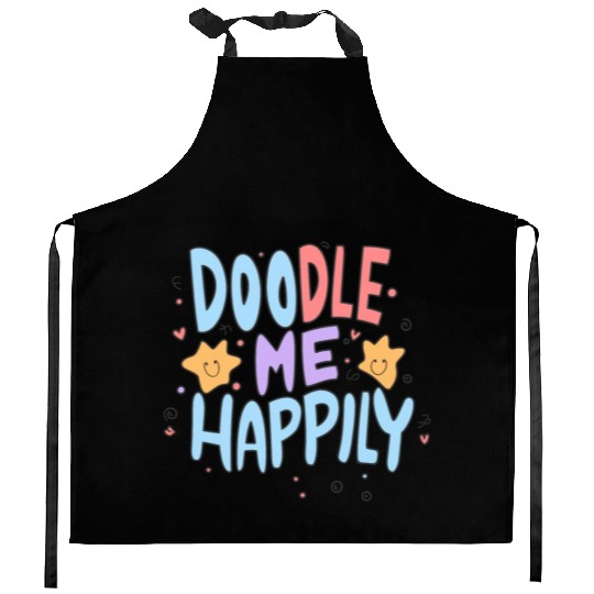 Spring - Doodle me happily Kitchen Aprons
