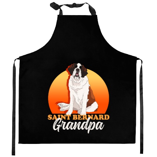 St. Bernhard Dog Saint Bernard Grandpa Kitchen Aprons