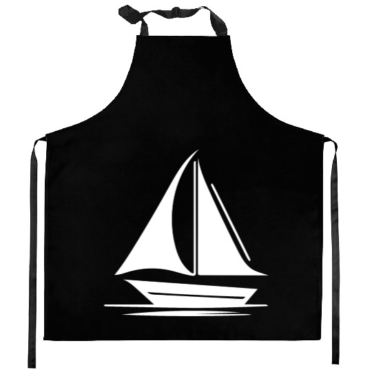 Small Sailing Boat With Set Sails Kitchen Aprons