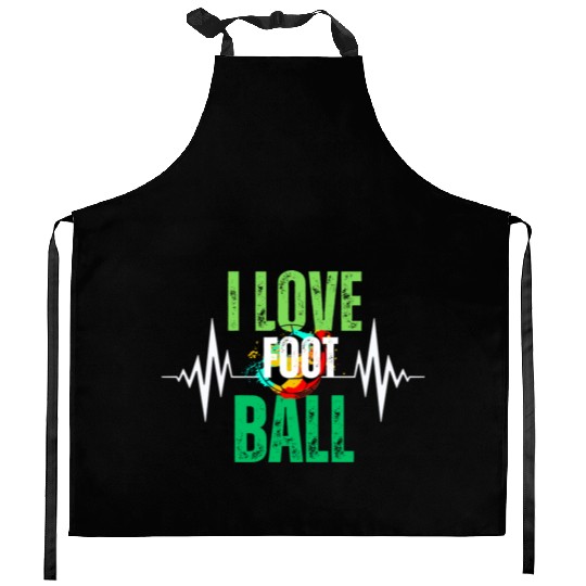 I love football Kitchen Aprons