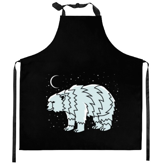 Tribal Polar Bear Indigenous Gift Kitchen Aprons