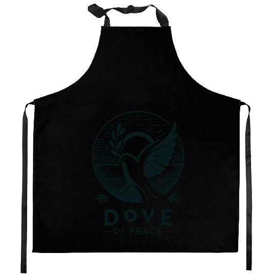 Serene Sunrise: Dove of Peace Kitchen Aprons