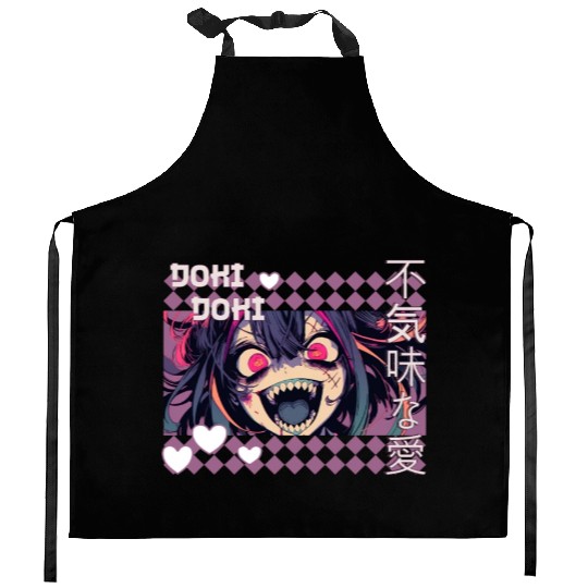Yandere Anime Girl Japanese Harajuku Decora Goth F Kitchen Aprons