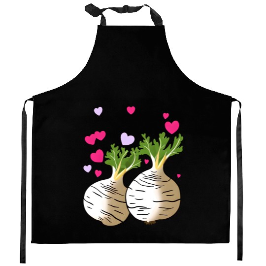 Turnip Love Hearts Valentine's Day Kitchen Aprons