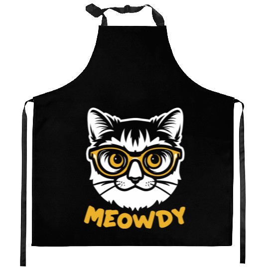 Meowdy Funny Kitty Michigan Gift Kitchen Aprons