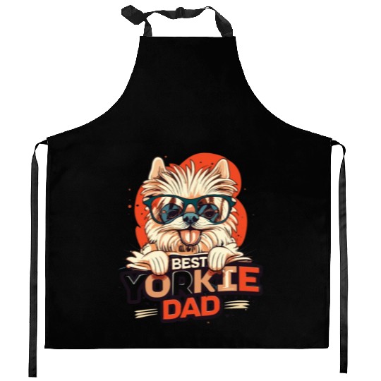 Best Yorkie Dad Ever Kitchen Aprons