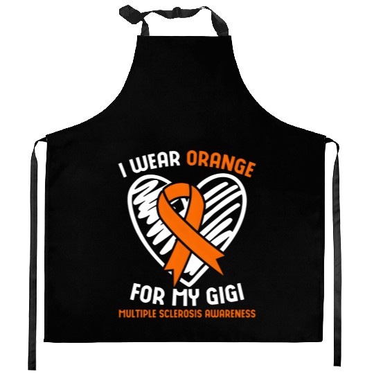 I Wear Orange For My Gigi Multiple Sclerosis Aware Kitchen Aprons