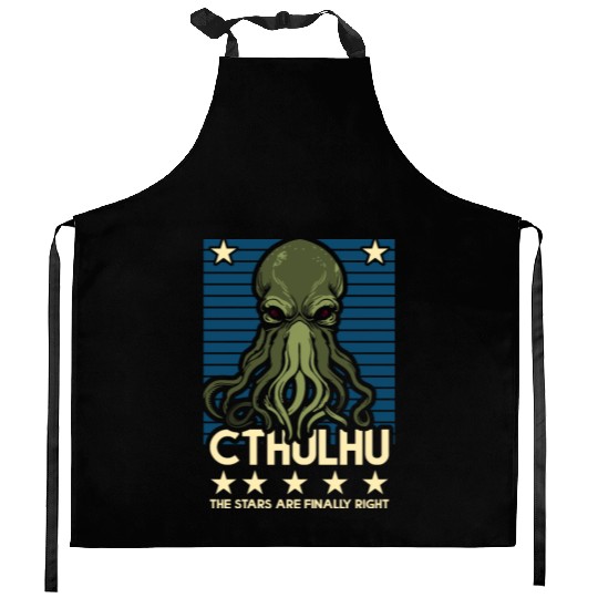 Cthulhu! The Stars are finally right! Kitchen Aprons