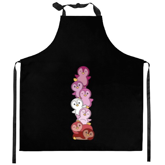 Lipstick Lesbian Flag Pride Lgbtq Cute Penguin Kitchen Aprons