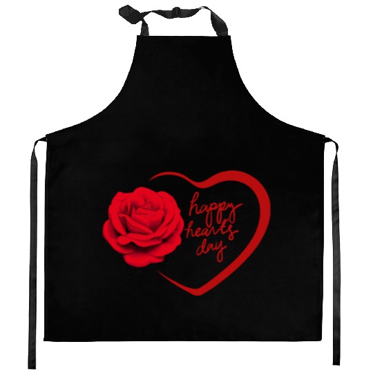 spread love with valentine Kitchen Aprons