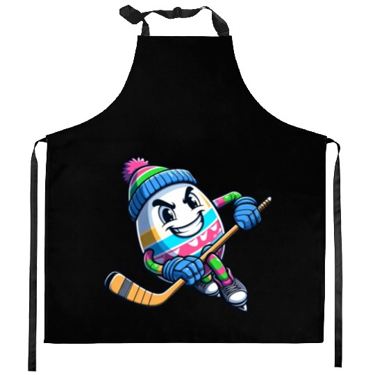 Easter Egg Hockey - Unique Gift for Players Kitchen Aprons