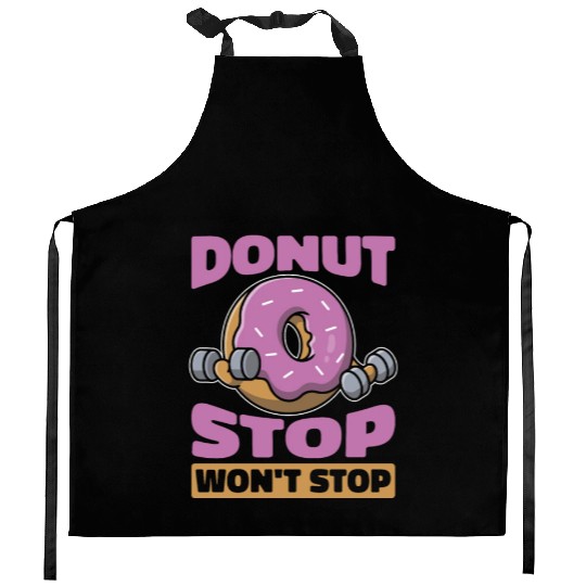 Fitness Donut Funny Donut Gym Kitchen Aprons