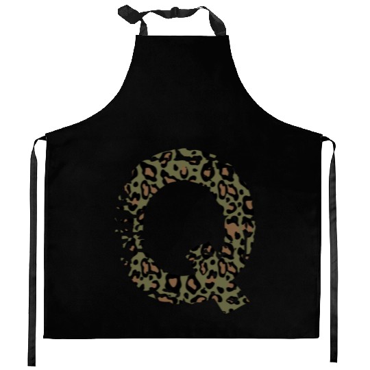 Q army camo design Kitchen Aprons
