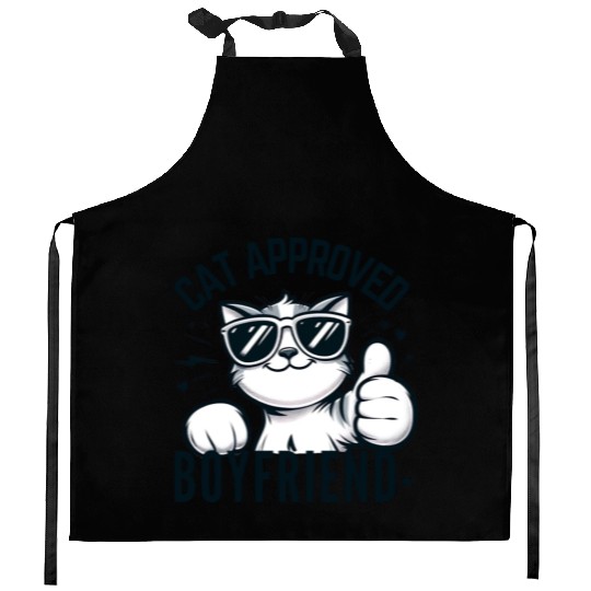 Cat Approved Boyfriend Graphic Kitchen Aprons