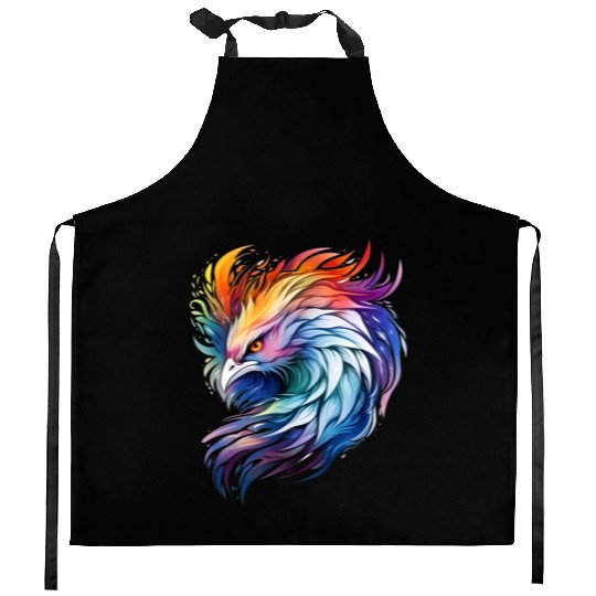 Cool Colorful Watercolor Phoenix Kitchen Aprons