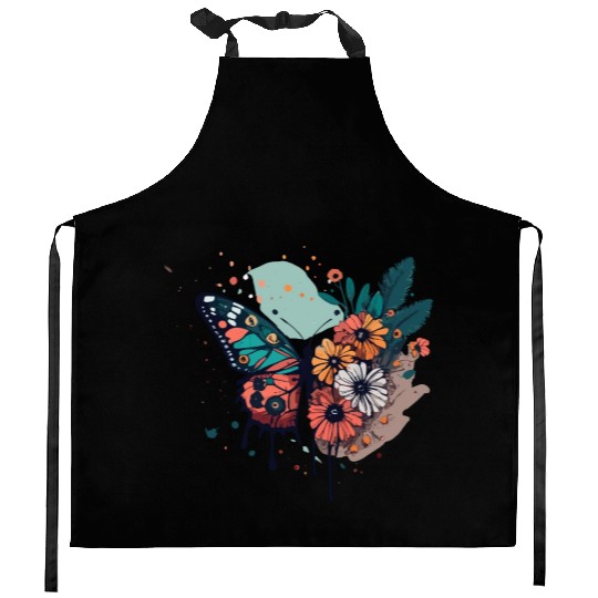 Metamorphora Butterfly Nature Flowers Branches Kitchen Aprons