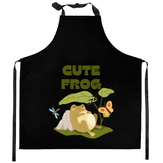Green Enjoy Life Frog Kitchen Aprons