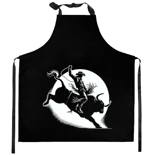 Rodeo Bull Riding Livestock Show Farmer Cattle Kitchen Aprons