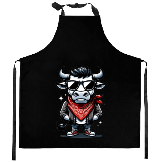 Rodeo Bull Riding Livestock Show Farmer Cattle Kitchen Aprons