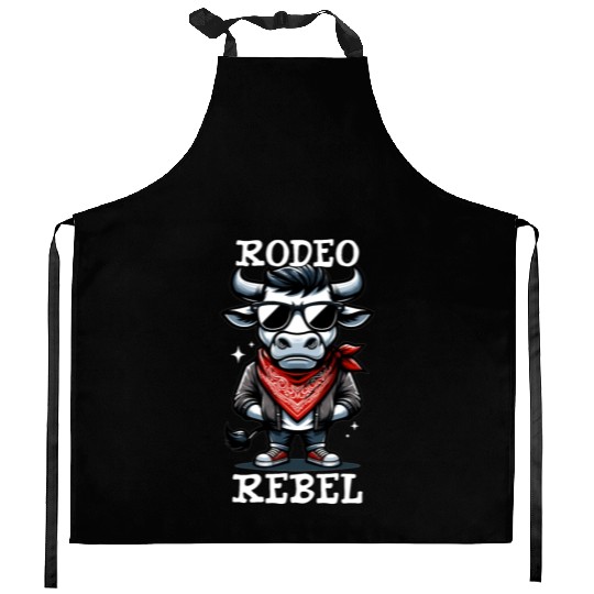 Rodeo Bull Riding Livestock Show Farmer Cattle Kitchen Aprons