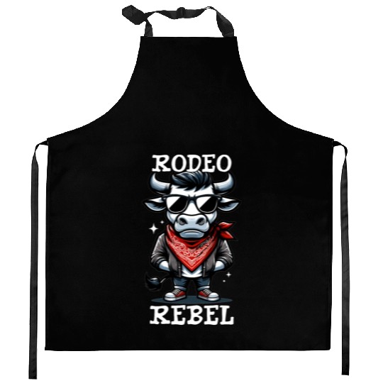 Rodeo Bull Riding Livestock Show Farmer Cattle Kitchen Aprons