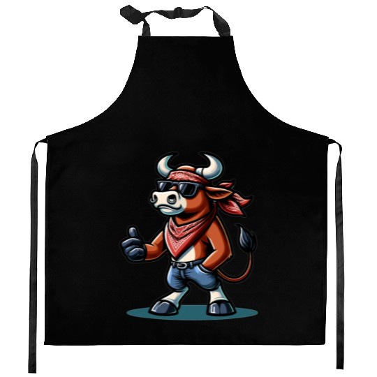 Rodeo Bull Riding Livestock Show Farmer Cattle Kitchen Aprons