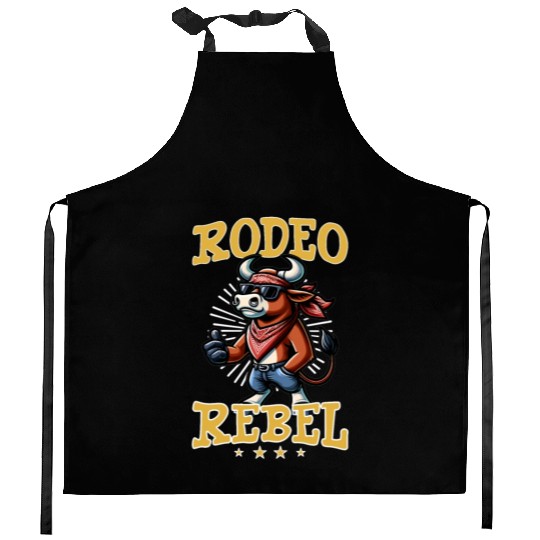 Rodeo Bull Riding Livestock Show Farmer Cattle Kitchen Aprons
