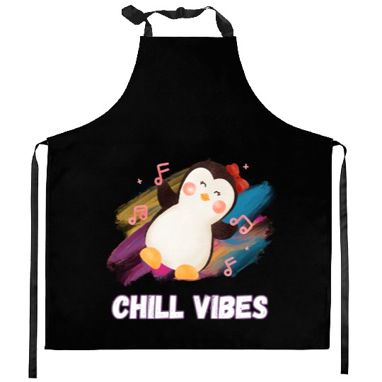 Joyful Penguin Harmony: Arctic Dance Delight Kitchen Aprons
