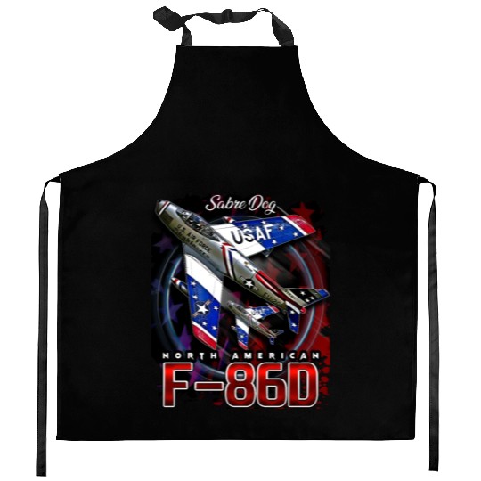 F86D Sabre Dog Vintage Us Air Force Fighter Aircra Kitchen Aprons