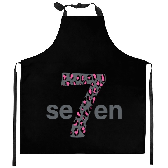 Seven in pink animal print Kitchen Aprons
