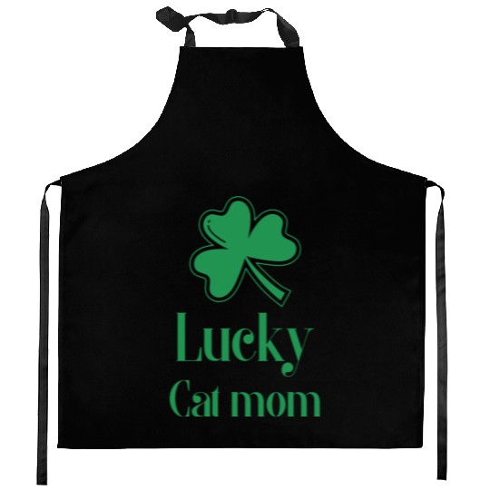 Lucky Cat Mom St Patrick's Day Kitchen Aprons