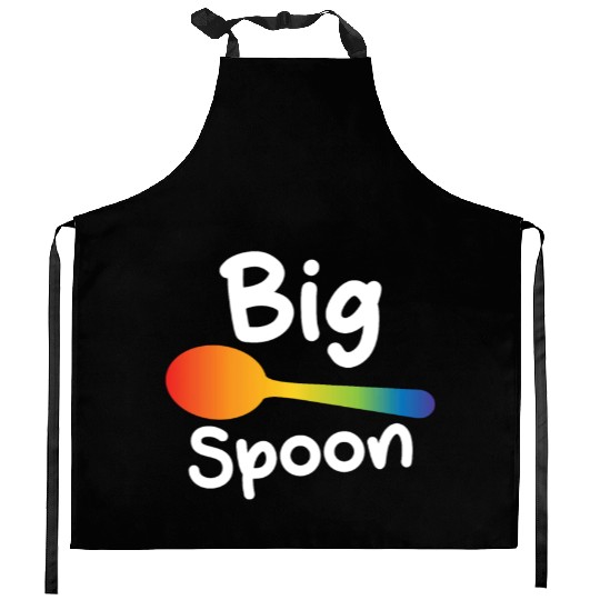 Big Spoon LGBT Pride Gay Lesbian Couple Matching Kitchen Aprons