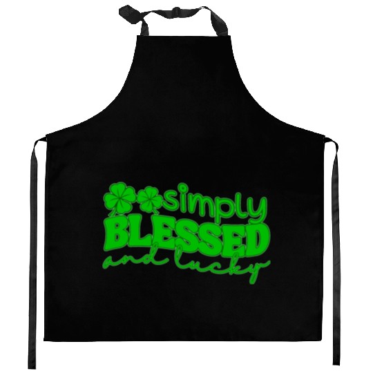 Simply Blessed And Lucky Kitchen Aprons