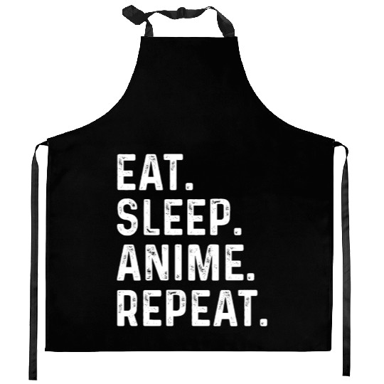 Eat Sleep Anime Repeat Gift for Manga Fans Kitchen Aprons
