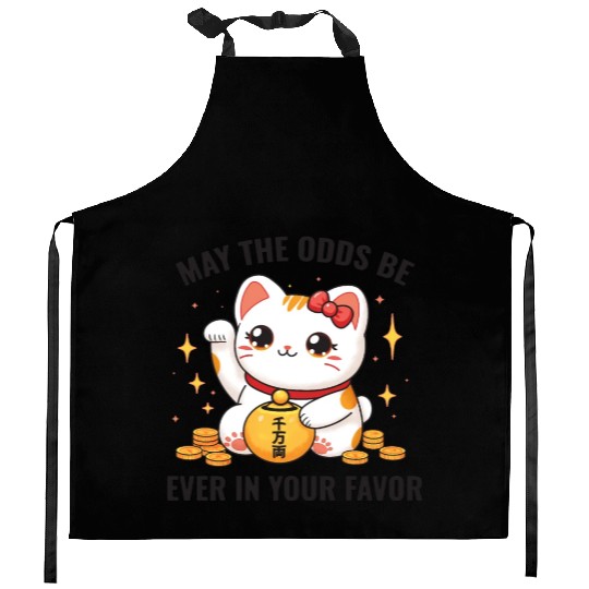 maneki neko Kitchen Aprons