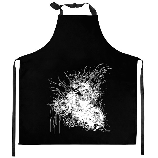 Terrain Racing Style Motorcycle Jump Splash Kitchen Aprons