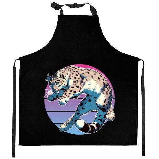 Snow Leopard Leopard White Leopard Kitchen Aprons