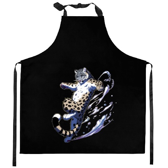 Snow Leopard Leopard White Leopard Kitchen Aprons