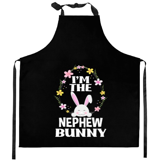 I Am Nephew Easter Bunny Flower Wreath Easter Kitchen Aprons