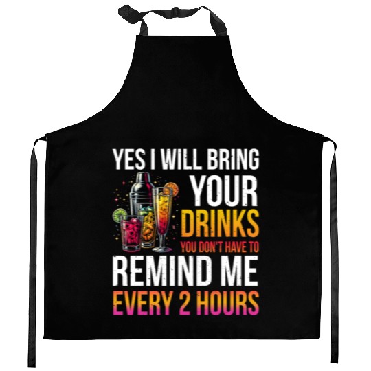 Bartender funny Bartending Kitchen Aprons