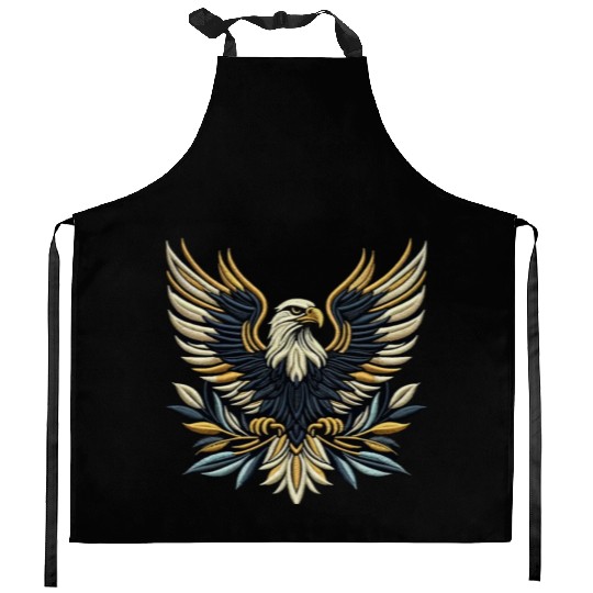 Regal Eagle Wings Embroidered Kitchen Aprons