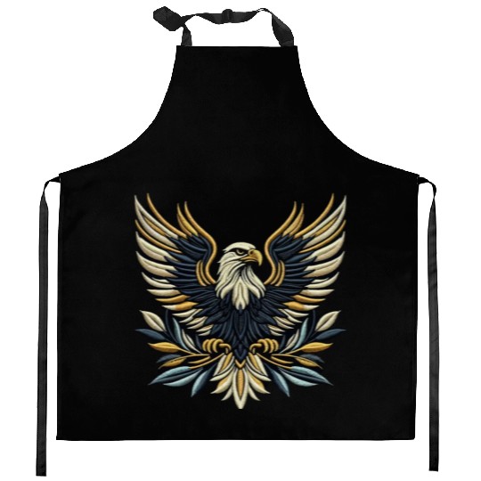 Regal Eagle Wings Embroidered Kitchen Aprons