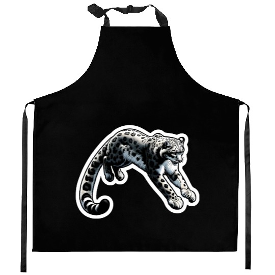 Snow Leopard Leopard White Leopard Kitchen Aprons