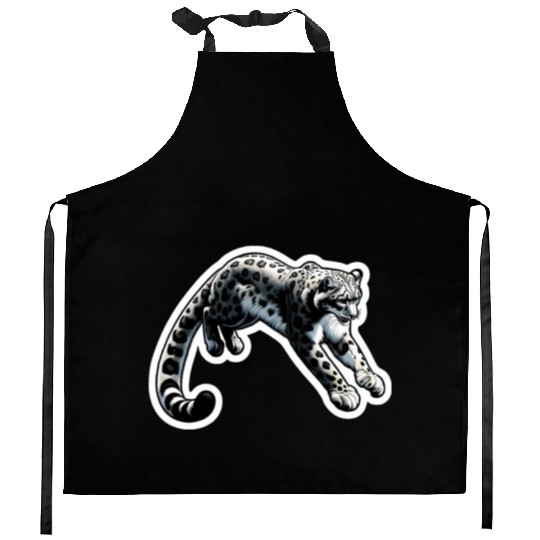 Snow Leopard Leopard White Leopard Kitchen Aprons