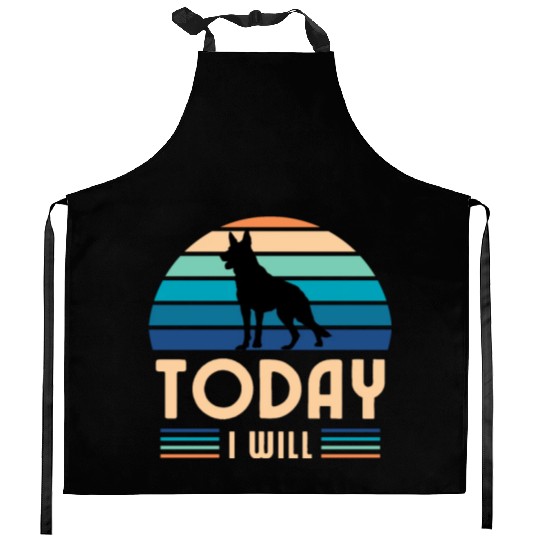 German Shepherd dog, Today I will Kitchen Aprons