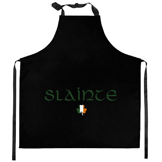 Slainte Irish Flag Gaelic Cheers St Patricks Day Kitchen Aprons