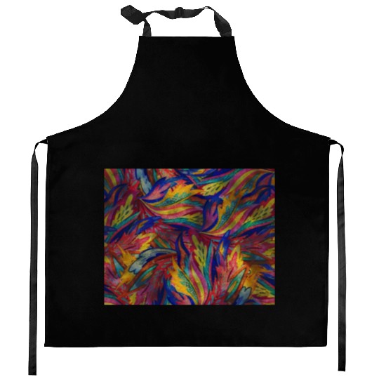 Psychedelic pattern, Retro, Vintage Kitchen Aprons